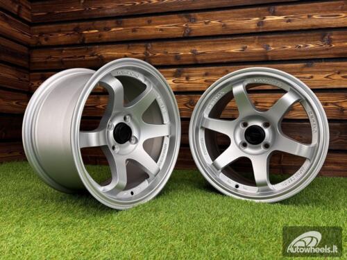 Ratlankis Volk TE37 Style R15X8.25J 4X100 ET20 73.1 Matt Silver with Diamond Cut Lip