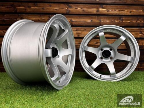 Ratlankis Volk TE37 Style R15X8.25J 4X100 ET20 73.1 Matt Silver with Diamond Cut Lip