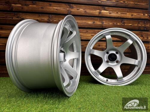 Ratlankis Volk TE37 Style R15X8.25J 4X100 ET20 73.1 Matt Silver with Diamond Cut Lip