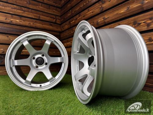 Ratlankis Volk TE37 Style R15X8.25J 4X100 ET20 73.1 Matt Silver with Diamond Cut Lip