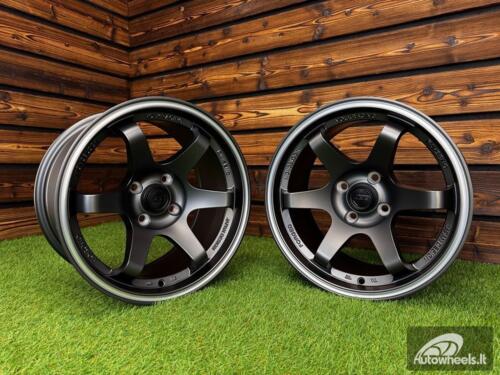 Ratlankis Volk TE37 Style R15X8.25J 4X100 ET20 73.1 Matt Grey with Diamond Cut Lip