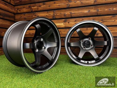 Ratlankis Volk TE37 Style R15X8.25J 4X100 ET20 73.1 Matt Grey with Diamond Cut Lip
