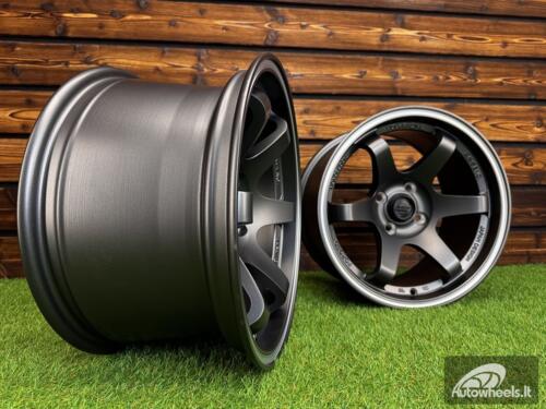 Ratlankis Volk TE37 Style R15X8.25J 4X100 ET20 73.1 Matt Grey with Diamond Cut Lip