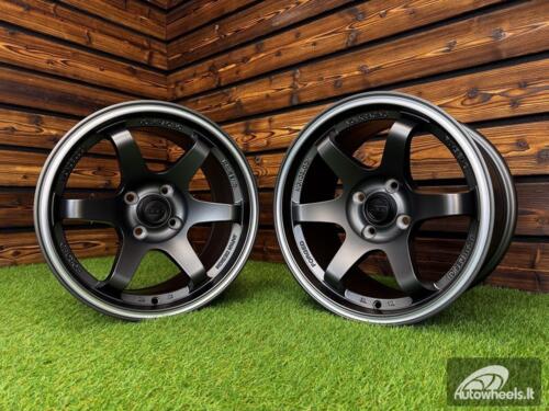 Ratlankis Volk TE37 Style R15X8.25J 4X100 ET20 73.1 Matt Grey with Diamond Cut Lip