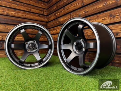 Ratlankis Volk TE37 Style R15X8.25J 4X100 ET20 73.1 Matt Grey with Diamond Cut Lip