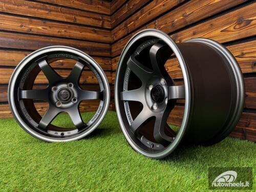 Ratlankis Volk TE37 Style R15X8.25J 4X100 ET20 73.1 Matt Grey with Diamond Cut Lip
