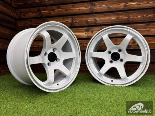Ratlankis Volk TE37 Style R15X8.25J 4X100 ET20 73.1 White with Diamond Cut Lip