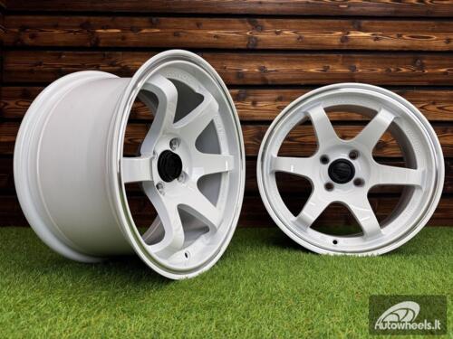 Ratlankis Volk TE37 Style R15X8.25J 4X100 ET20 73.1 White with Diamond Cut Lip