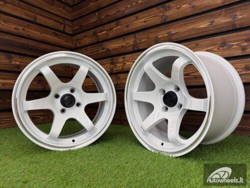 Ratlankis Volk TE37 Style R15X8.25J 4X100 ET20 73.1 White with Diamond Cut Lip