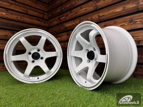 Ratlankis Volk TE37 Style R15X8.25J 4X100 ET20 73.1 White with Diamond Cut Lip
