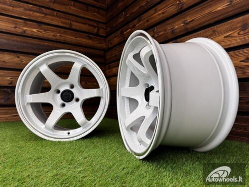 Ratlankis Volk TE37 Style R15X8.25J 4X100 ET20 73.1 White with Diamond Cut Lip