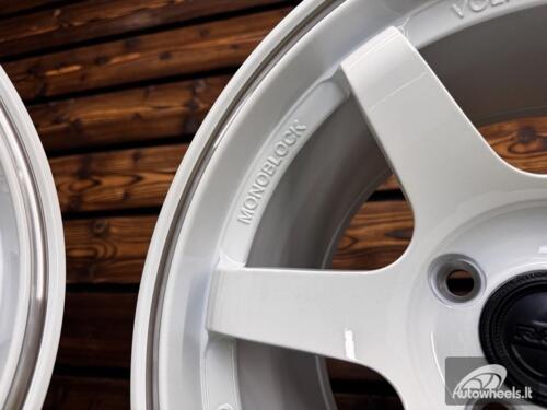 Ratlankis Volk TE37 Style R15X8.25J 4X100 ET20 73.1 White with Diamond Cut Lip