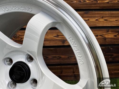 Ratlankis Volk TE37 Style R15X8.25J 4X100 ET20 73.1 White with Diamond Cut Lip