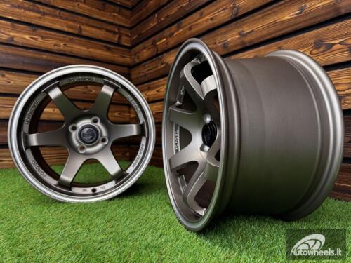 Ratlankis Volk TE37 Style R15X8.25J 4X100 ET20 73.1 Matt Bronze with Diamond Cut Lip