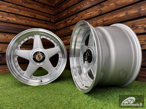 Ratlankis Ferrari Azev Type A Style R17X8.5J 5X112/5X120 ET25 72.6 Silver with Diamond Cut Lip