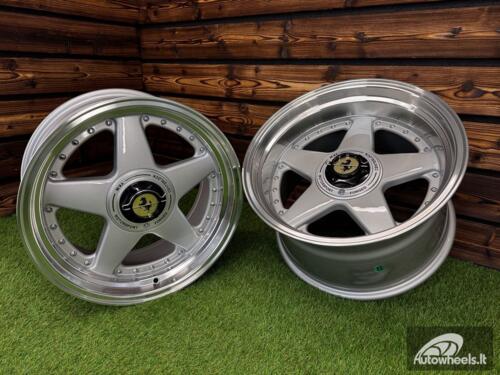 Ratlankis Ferrari Azev Type A Style R17X10J 5X112/5X120 ET15 72.6 Silver with Diamond Cut Lip