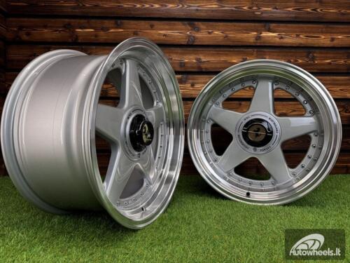 Ratlankis Ferrari Azev Type A Style R17X10J 5X112/5X120 ET15 72.6 Silver with Diamond Cut Lip