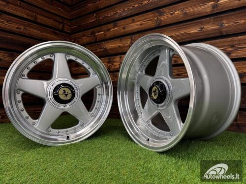 Ratlankis Ferrari Azev Type A Style R17X10J 5X112/5X120 ET15 72.6 Silver with Diamond Cut Lip