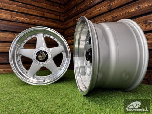 Ratlankis Ferrari Azev Type A Style R17X10J 5X112/5X120 ET15 72.6 Silver with Diamond Cut Lip