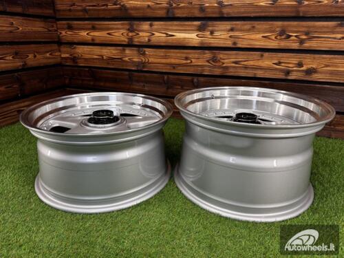 Ratlankis Ferrari Azev Type A Style R17X10J 5X112/5X120 ET15 72.6 Silver with Diamond Cut Lip
