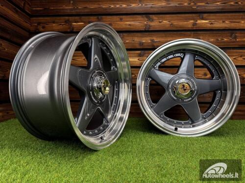 Ratlankis Ferrari Azev Type A Style R17X8.5J 5X112/5X120 ET25 72.6 Grey with Diamond Cut Lip