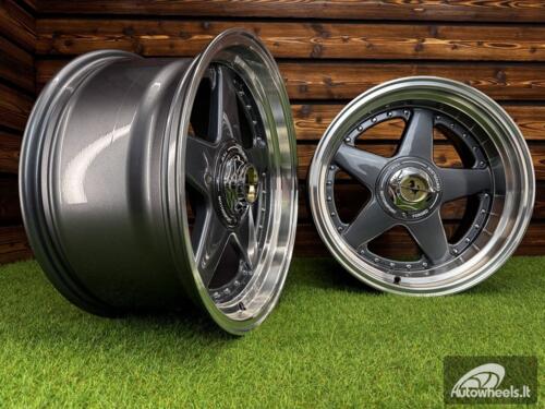 Ratlankis Ferrari Azev Type A Style R17X8.5J 5X112/5X120 ET25 72.6 Grey with Diamond Cut Lip