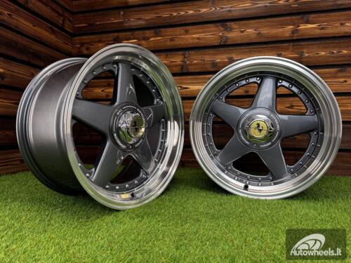 Ratlankis Ferrari Azev Type A Style R17X10J 5X112/5X120 ET15 72.6 Grey with Diamond Cut Lip