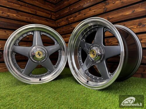 Ratlankis Ferrari Azev Type A Style R17X10J 5X112/5X120 ET15 72.6 Grey with Diamond Cut Lip