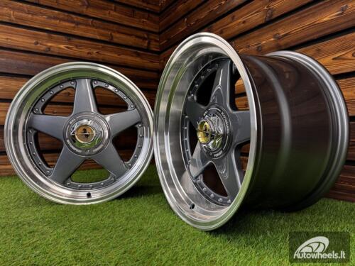 Ratlankis Ferrari Azev Type A Style R17X10J 5X112/5X120 ET15 72.6 Grey with Diamond Cut Lip