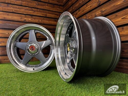 Ratlankis Ferrari Azev Type A Style R17X10J 5X112/5X120 ET15 72.6 Grey with Diamond Cut Lip