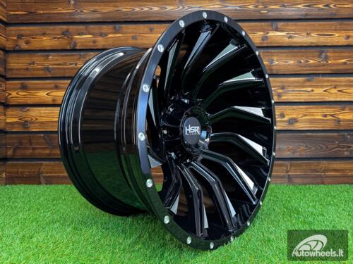 Ratlankis Offroad Concave Turbine Style R20X12J 6X139.7 ET-44 110.1 Gloss Black with Milling
