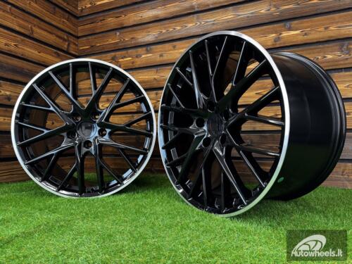 Ratlankis R21x9.5  5X130  ET  71  71.6  B5541  Black+Polished Lip (BLPL)  For PORCH  (M)  (Rear+Front)