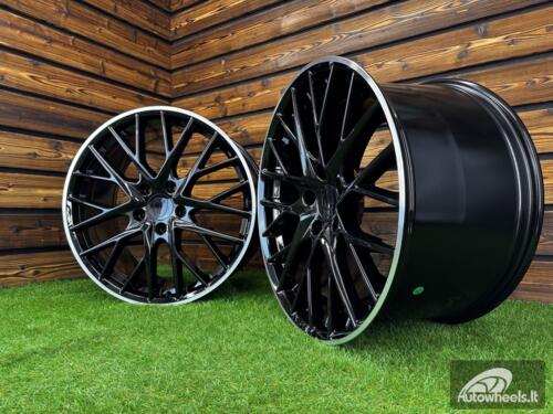 Ratlankis R21x9.5  5X130  ET  71  71.6  B5541  Black+Polished Lip (BLPL)  For PORCH  (M)  (Rear+Front)