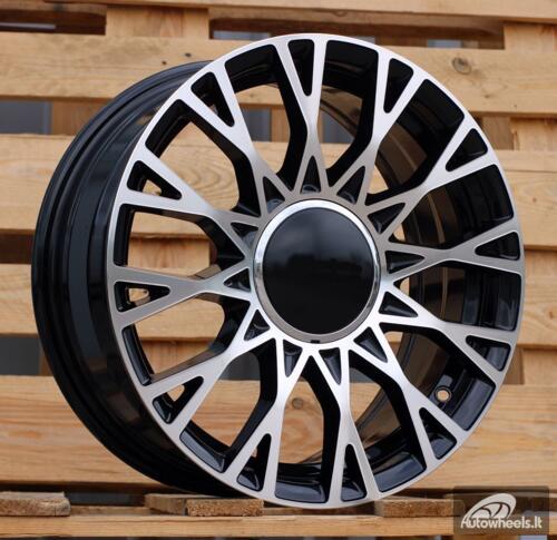 Ratlankis R16x6.5  4X98  ET  35  58.1  Y1283  (YF0447)  Black Polished (MB)  For FIAT  (M)  (HYBRID FORGED NEW Model 500)