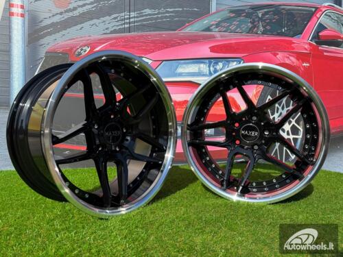 Ratlankis R18x8.5 5X120 ET 20 74.1 SSA01 (HX030) Black+Polished Lip (BLPL) For HAXER (Z2) (Rear+Front) AKC