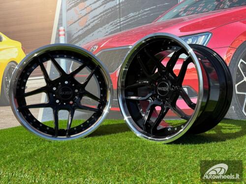 Ratlankis R18x8.5 5X120 ET 20 74.1 SSA01 (HX030) Black+Polished Lip (BLPL) For HAXER (Z2) (Rear+Front) AKC