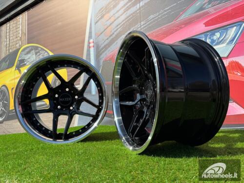 Ratlankis R18x8.5 5X120 ET 20 74.1 SSA01 (HX030) Black+Polished Lip (BLPL) For HAXER (Z2) (Rear+Front) AKC