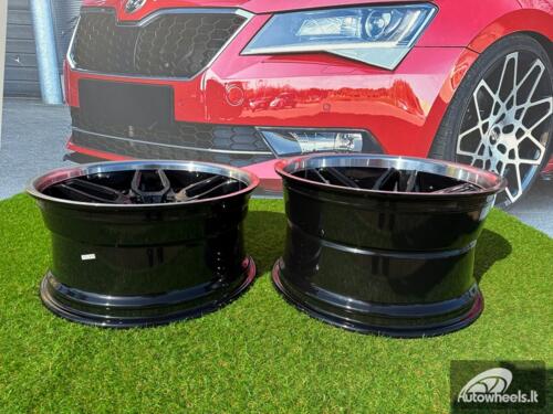 Ratlankis R18x8.5 5X120 ET 20 74.1 SSA01 (HX030) Black+Polished Lip (BLPL) For HAXER (Z2) (Rear+Front) AKC