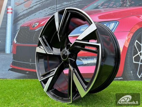 Ratlankis R19x8.5 5X112 ET 35 66.5 B1571 (FBX154) Black Polished (MB) For AUD AKC