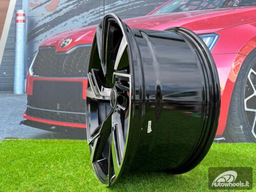 Ratlankis R19x8.5 5X112 ET 35 66.5 B1571 (FBX154) Black Polished (MB) For AUD AKC