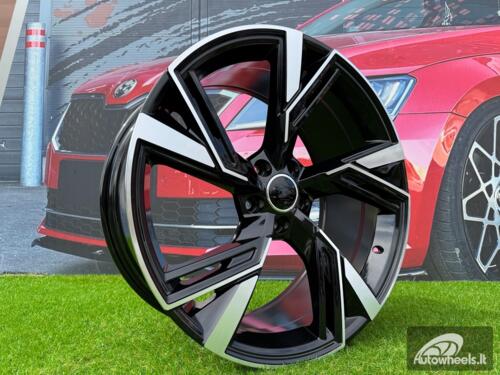 Ratlankis R19x8.5 5X112 ET 35 66.5 B1571 (FBX154) Black Polished (MB) For AUD AKC