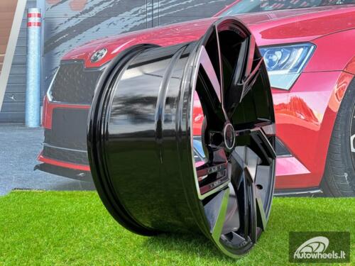 Ratlankis R19x8.5 5X112 ET 35 66.5 B1571 (FBX154) Black Polished (MB) For AUD AKC