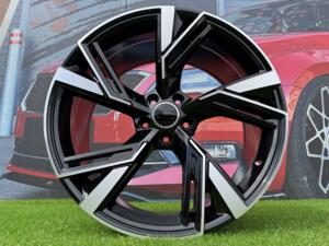 Ratlankis R19x8.5 5X112 ET 35 66.5 B1571 (FBX154) Black Polished (MB) For AUD AKC