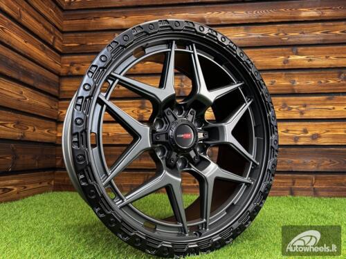Ratlankis Vortek Off-Road VRT-603 R20X9J 6X139.7 ET0 110.1 Dark Gunmetal with Black Ring