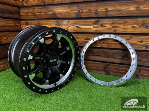 Ratlankis DV8 Beadlock R17X8.5J 5X127 ET-12 71.6 Matt Black with Diamond Cut and Polished Beadlock Ring