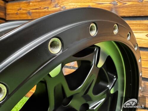 Ratlankis DV8 Beadlock R17X8.5J 5X127 ET-12 71.6 Matt Black with Diamond Cut and Polished Beadlock Ring