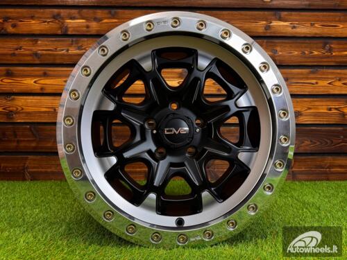 Ratlankis DV8 Beadlock R17X8.5J 5X127 ET-12 71.6 Matt Black with Diamond Cut and Polished Beadlock Ring