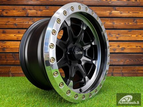 Ratlankis DV8 Beadlock R17X8.5J 5X127 ET-12 71.6 Matt Black with Diamond Cut and Polished Beadlock Ring