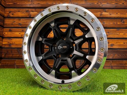 Ratlankis DV8 Beadlock R17X8.5J 5X127 ET-12 71.6 Matt Black with Diamond Cut and Polished Beadlock Ring