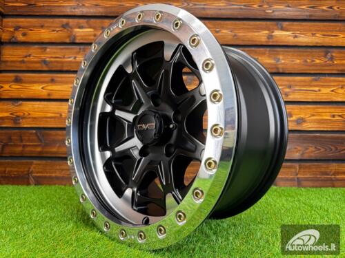 Ratlankis DV8 Beadlock R17X8.5J 5X127 ET-12 71.6 Matt Black with Diamond Cut and Polished Beadlock Ring
